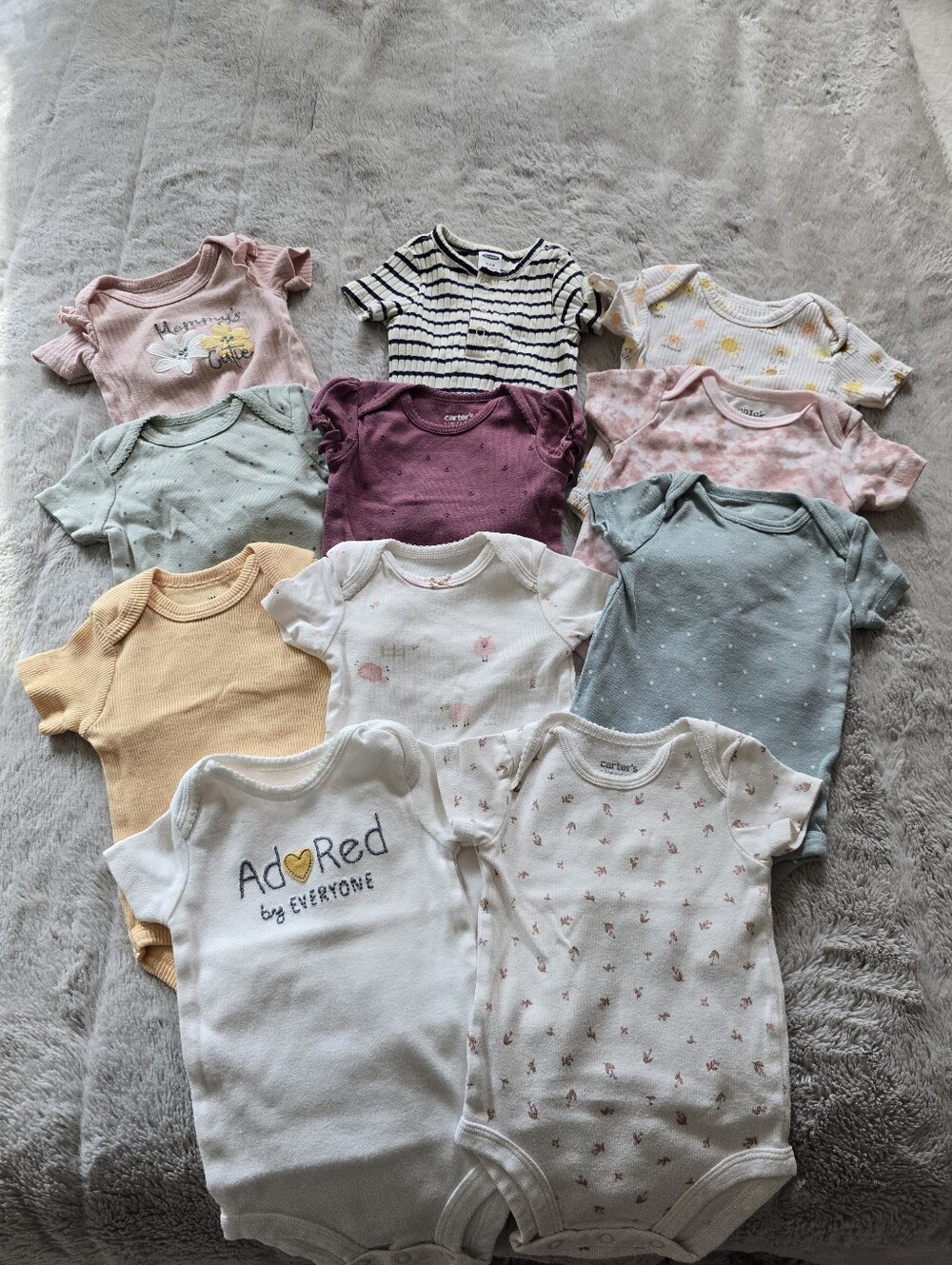 Mixed Baby Onesie Bundle - Pastel & Neutral Colors